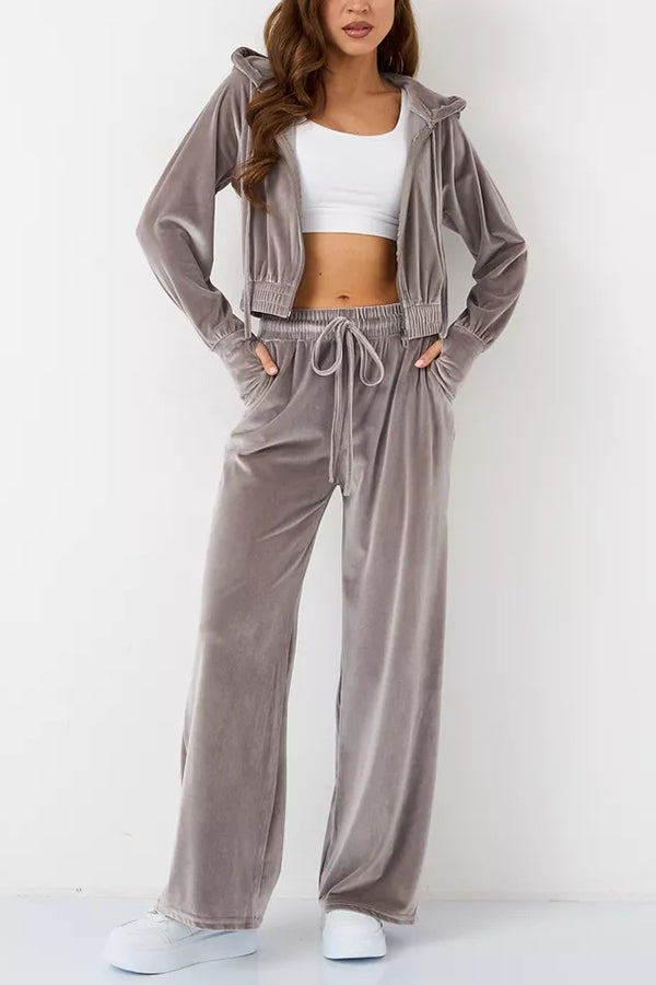 Velour Lounge Set - Loungewear | 8j03aj-k6.myshopify.com
