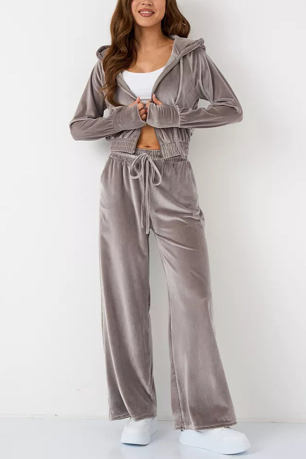 Velour Lounge Set - Loungewear | 8j03aj-k6.myshopify.com