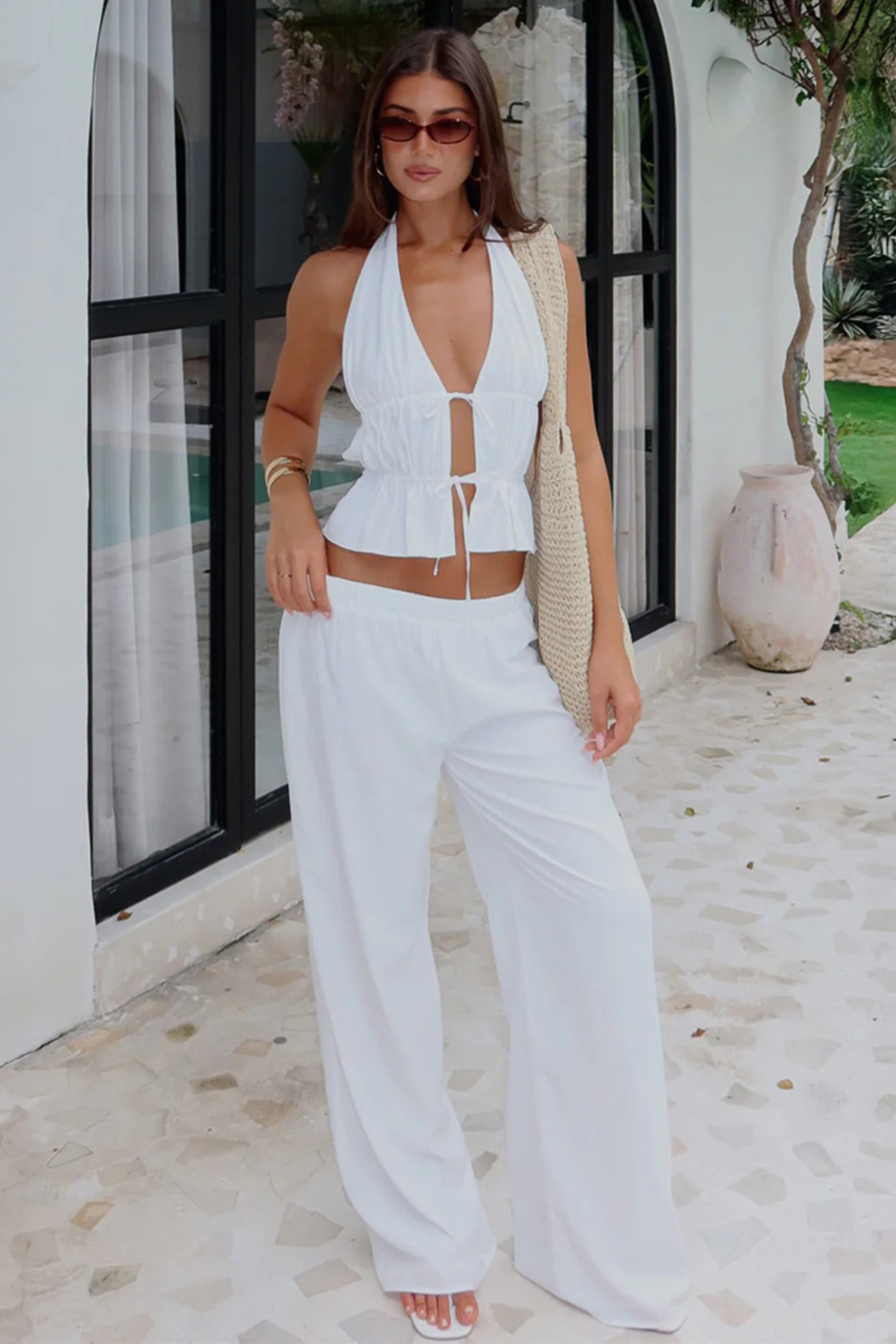 White Halter Co Ord Set - Co-Ord Sets | 8j03aj-k6.myshopify.com
